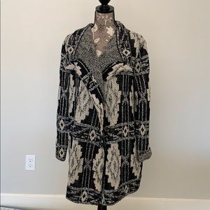 NWT lucky brand long knit printed cardigan